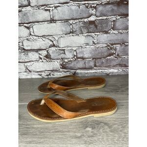 Genuine Leather By Nikola Brown Thong Flip Flops Sandals Women’s Sz 40EU/9.5M US